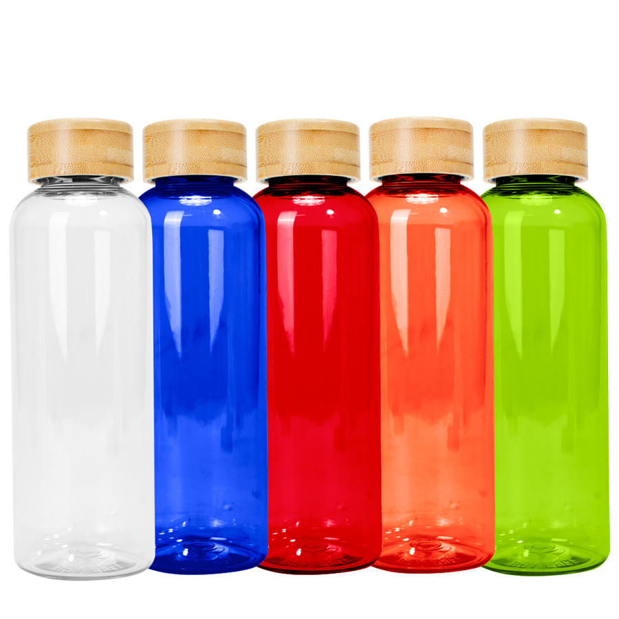 Botella PET tapa bamboo 