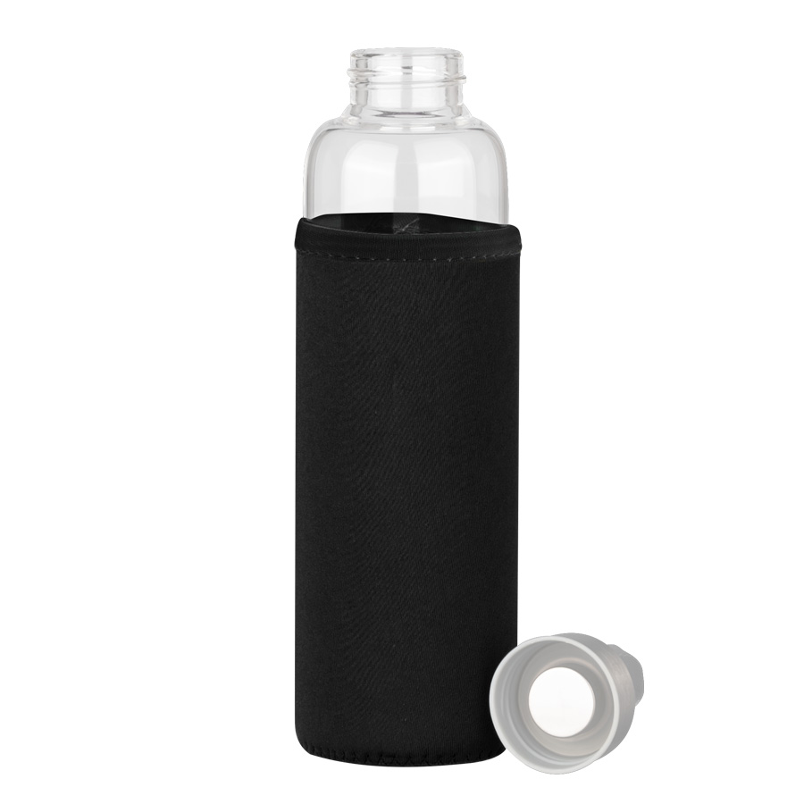 Botella de Vidrio Borosilicato con Funda de Neopreno 580cc