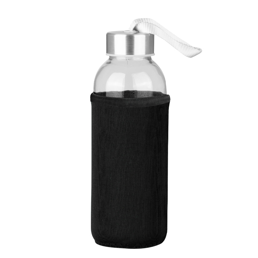 Botella de Vidrio Silica con funda de Neopreno 440cc