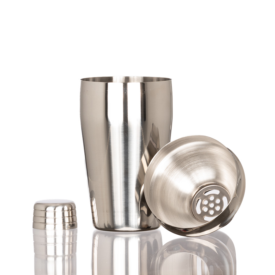 Coctelera metálica plateada 